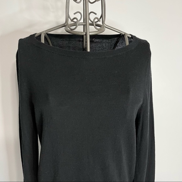 Halogen Black Boat Neck Pima Cotton & Viscose Sweater Size Medium - Picture 3 of 11